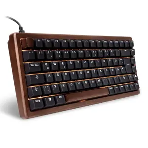 Клавиатура Sharkoon 100068081 USB QWERTZ Немецкая Черная Дерево 75%