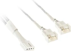 PWM fan splitter cable Kolink PGW-AC-KOL-160, 35 cm braided white, 1-to-2 PWM connector