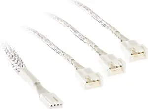 PWM fan splitter cable Kolink PGW-AC-KOL-159 35cm braided white, 1-to-2 PWM connector