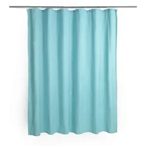 Shower Curtain Beldray LA035655FAS Waffle Design Blue, fabric bathroom curtain 180x180 cm