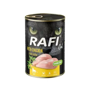 Влажный корм для кошек dolina noteci Rafi 400 г — взрослые, курица, 80% влаги, 9% белка