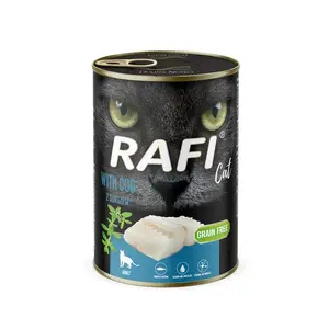 Влажный корм для кошек Dolina Noteci Rafi с треской, полноценный корм для взрослых, 400 г, вкус рыбы