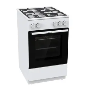 Brīvi stāvoša gāzes plīts ar cepeškrāsni Gorenje GG5A10WFFM — 4 virsmas, cepeškrāsns 70 L, emaljēta virsma, balta