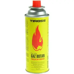 Gas cartridge Tiross TS-700 227g — disposable butane/propane mix for portable stoves and camping