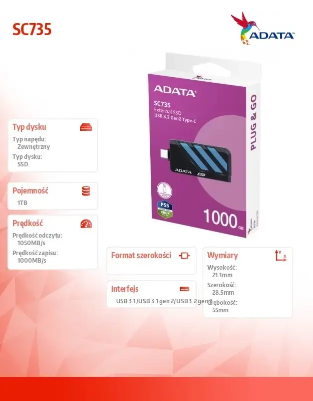 SSD Disk External ADATA SC735 Photo 7