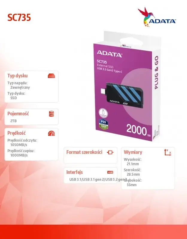 SSD Disk External ADATA SC735 Photo 7