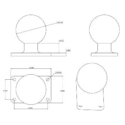 RAM Mounts Ball Base 1.5" x 2.5" 4-Hole Pattern Photo 2