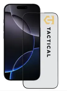 Закалённое стекло для экрана Tactical для Apple iPhone 17 Pro — 5D, чёрное
