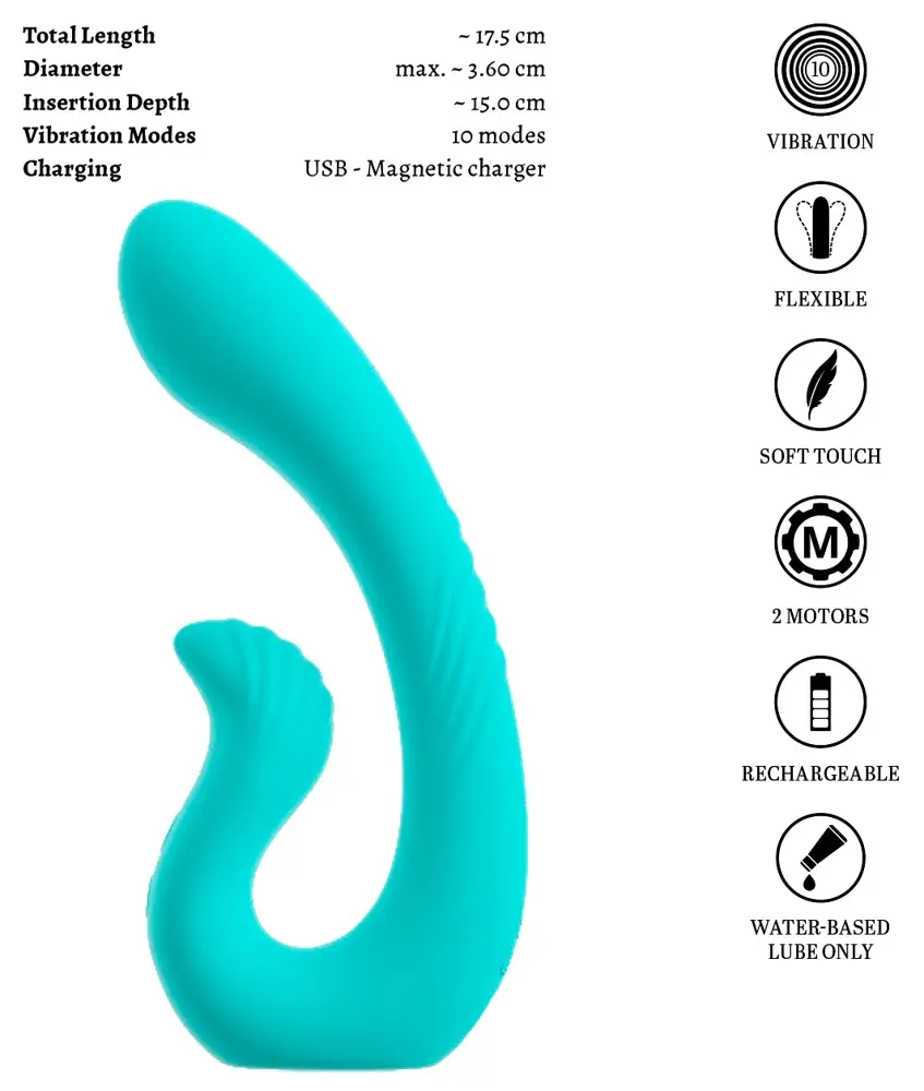 Divgalviņu vibrators beau cœur NAIRA Dual