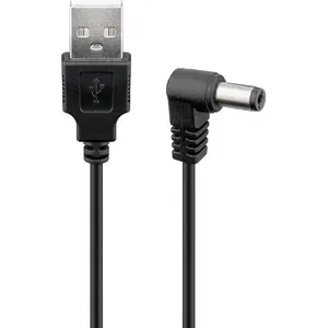 Goobay 55158 barošanas kabelis melns 1 m USB A 5.5 x 2.1 mm