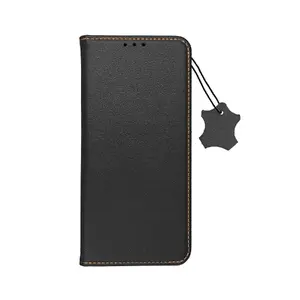 Кожаный книжный чехол Riff для Samsung Galaxy S25 FE S731B — черный