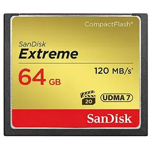Карта памяти SANDISK CF 64GB Extreme — 64 ГБ, чтение 120 МБ/с, запись 85 МБ/с