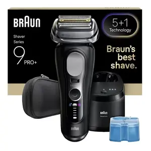 Электробритва Braun Series 9 Pro+ 9660CC Черная Серебристая Нержавеющая сталь