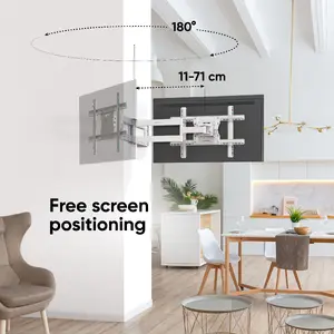 TV floor mount stand ONKRON M7L-W for 40–75" screens, VESA 100x100–600x400, max load 68 kg, white