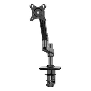 Desk monitor mount ONKRON MS75-B for 43.2–96.5 cm (17"–38") screens, clamp/grommet, up to 11 kg, VESA 75×75–100×100, height adjustable, swivel & tilt