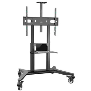 Mobile TV Stand ONKRON TS1871-B for 55–90" TVs, Black, Height-adjustable, Wheels
