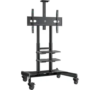 TV floor stand ONKRON TS1881-B for 50"–86" screens, 105.9 kg capacity, VESA 200x200–800x500, height 1350–1650 mm, black