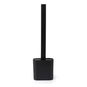 Ершик для туалета Beldray LA028954BLKUFTSF Antibac Black, компактный держатель, антибактериальные щетинки