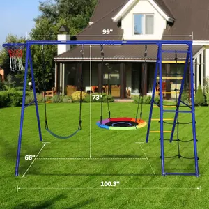 Swing set Extralink BLACK FOREST CD-S029 with nest swing and ladder