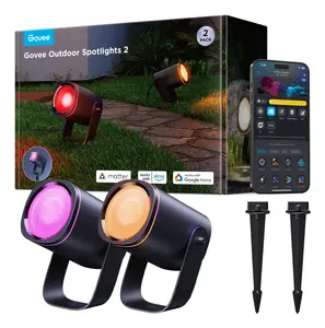 Govee H7093311 Smart Outdoor Lighting Spot Black Bluetooth 2-Pack
