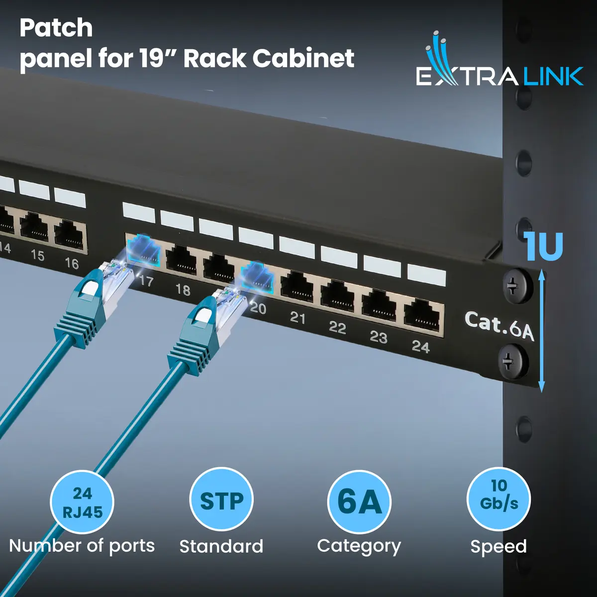 Extralink CAT6A STP Patchpanel 24 porty EX.28266 Photo 16