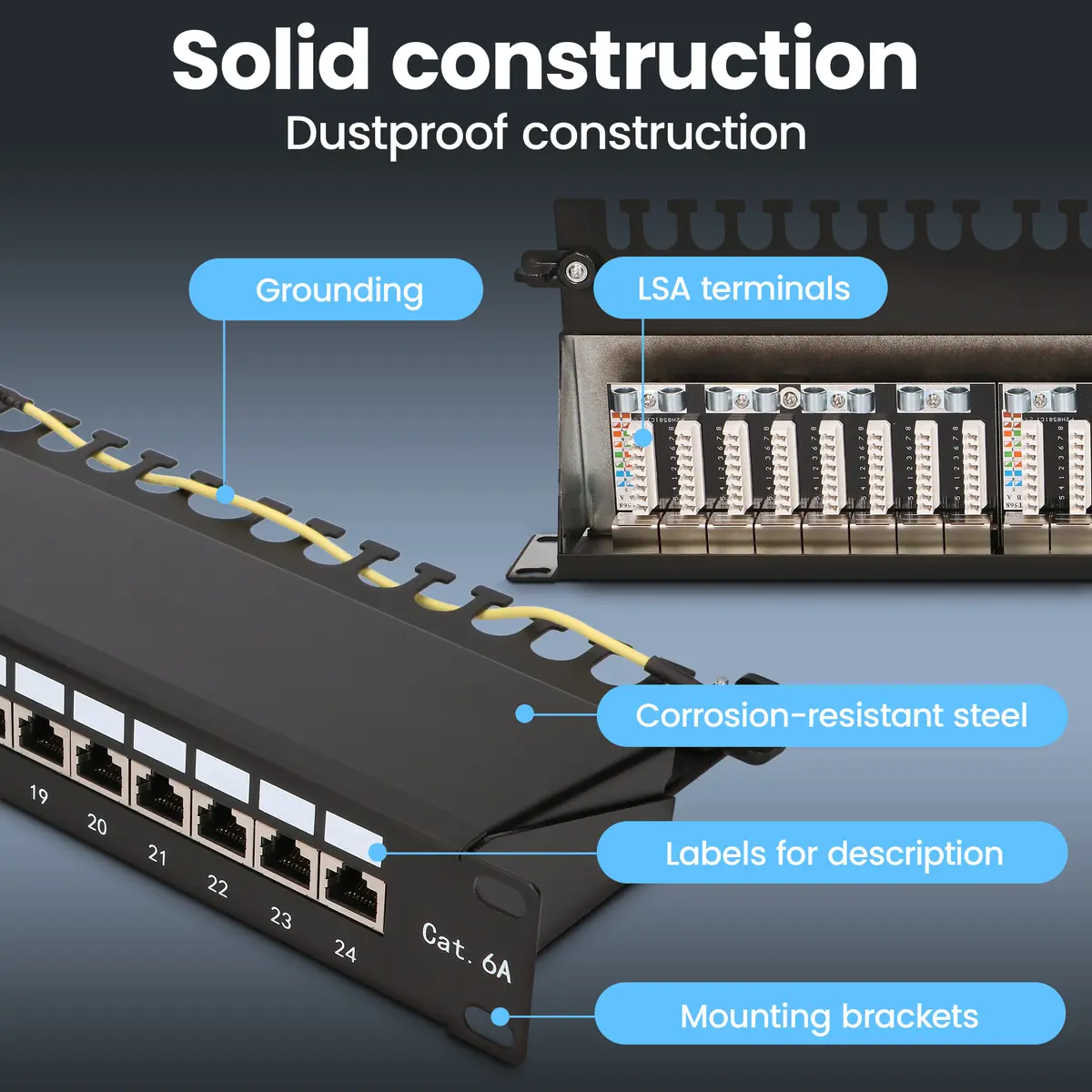 Extralink CAT6A STP Patchpanel 24 porty EX.28266 Photo 17