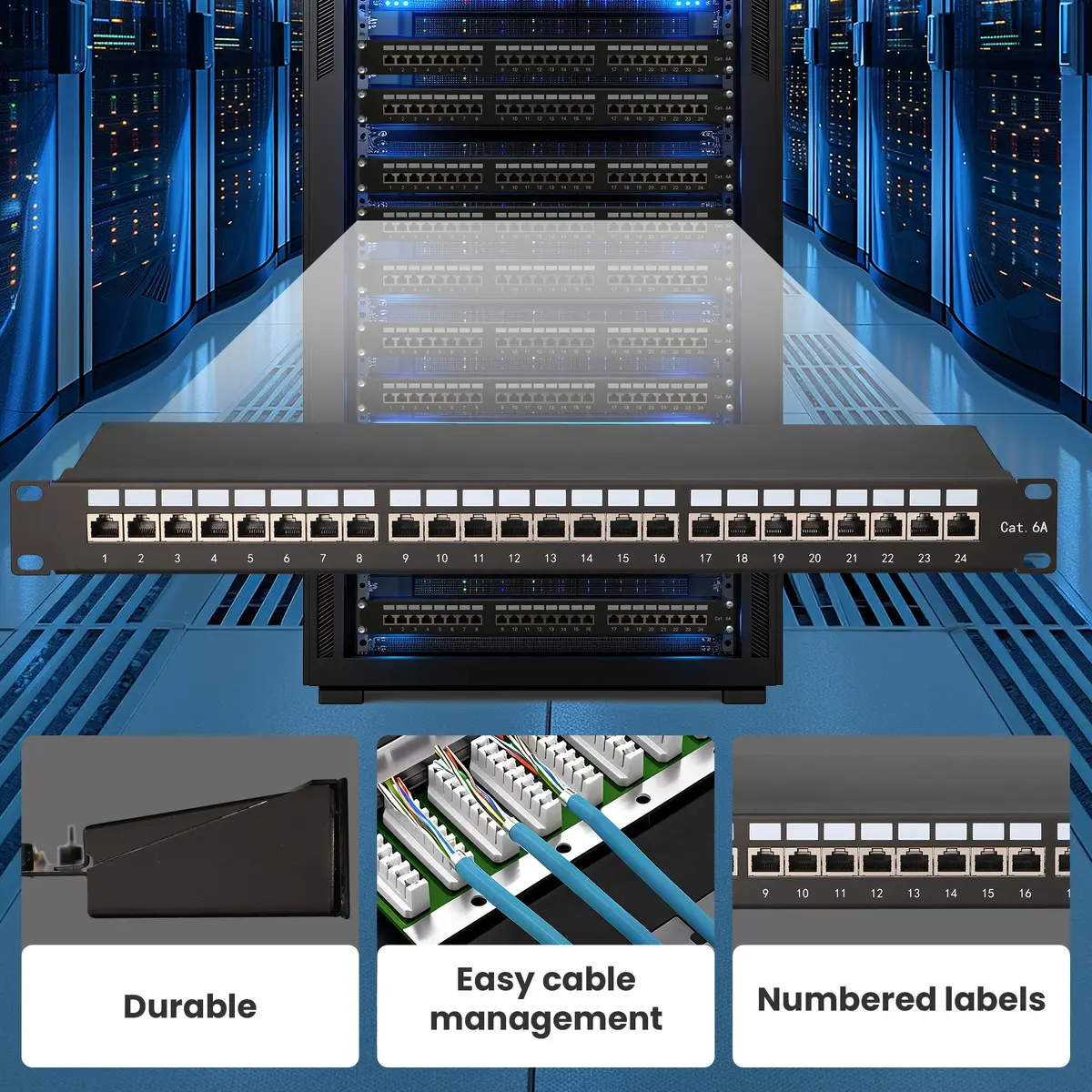 Extralink CAT6A STP Patchpanel 24 porty EX.28266 Photo 21