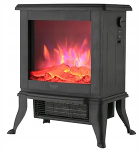 Adler AD 7754 Elektriskais kamīns Keramikas 1800 W 2 Jaudas līmeņi Melns