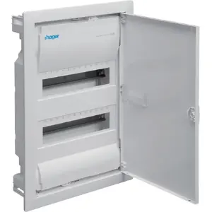Flush-mounted cabinet Hager VU24AT metal door 2 rows