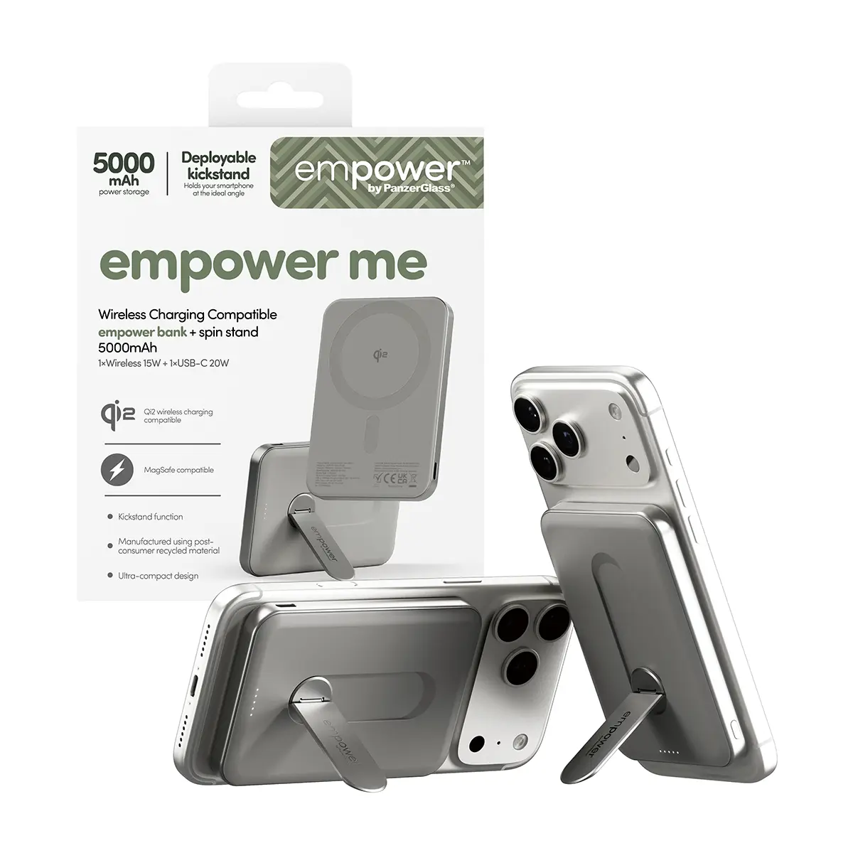 PanzerGlass empower Bank w. Spin Stand Titanium Power Bank Photo 4
