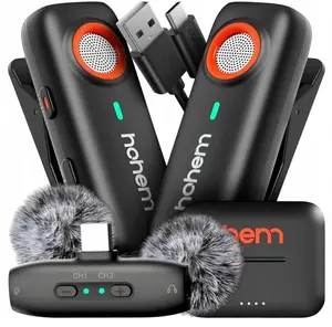 Hohem MIC-01-USBC Wireless Clip-on Microphone with Bluetooth Interface, Black