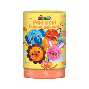 Radošais komplekts MG DYSTRYBUCJA Pom Pom Bouquet Animals CH231927 — rokdarbu komplekts ar pomponiem un piederumiem