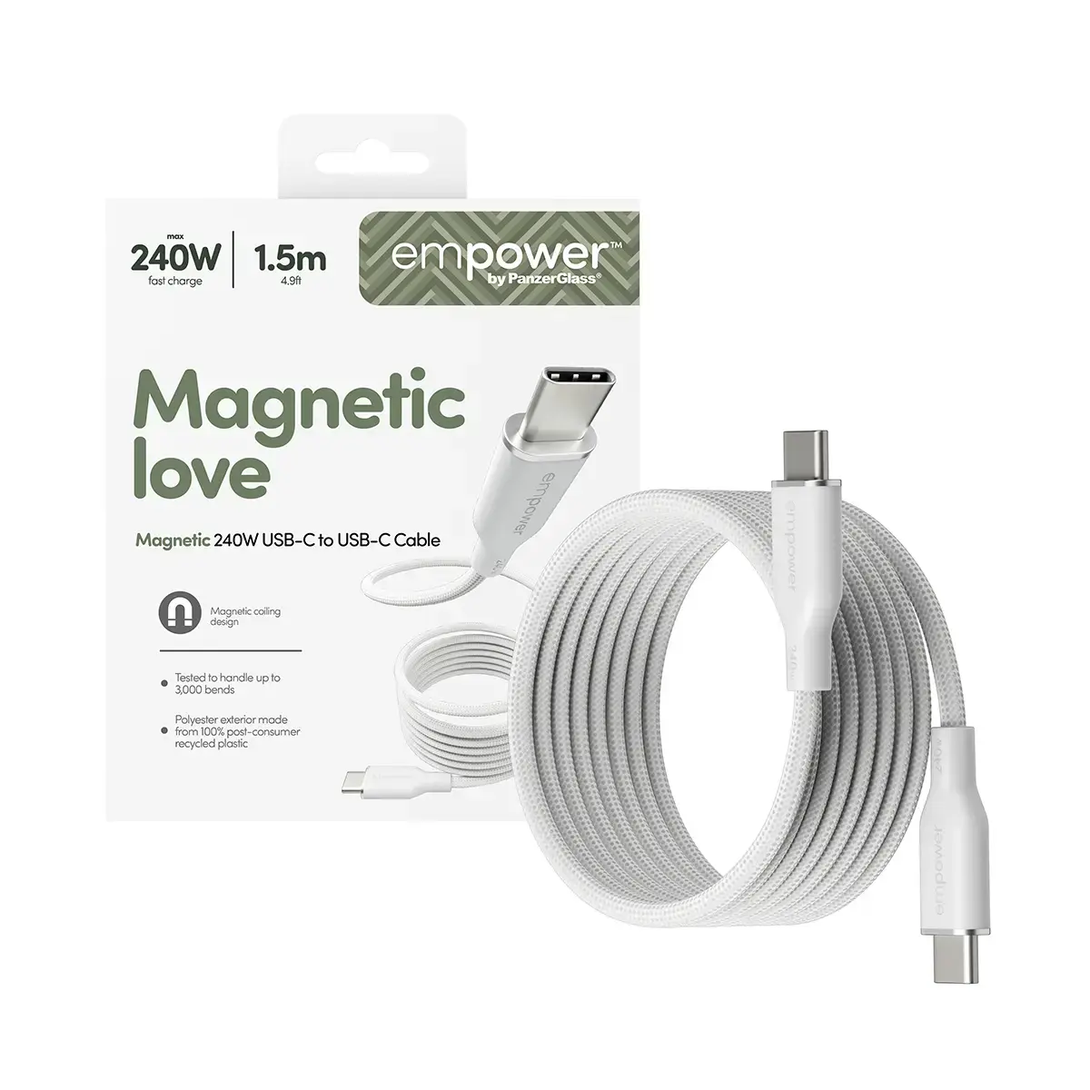 USB-C кабель PanzerGlass empower by Magnetic 240W Photo 5