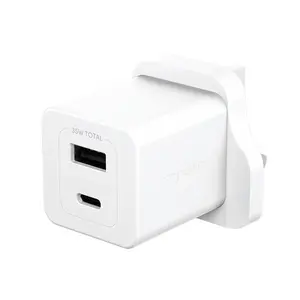 PanzerGlass empower by Turbo 35W Charger incl. USB-C USB-A UK Plug Silver White
