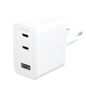 PanzerGlass empower by ® Turbo 70W Multiple Charger incl. 2 x USB-C + USB-A | EU Plug | Silver White