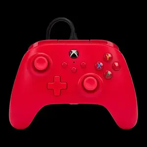 Wired Gaming Controller PowerA 1519366-01 — Analogue USB Gamepad for PC, Xbox One, Xbox Series S/X, Red, 2.4 m Cable