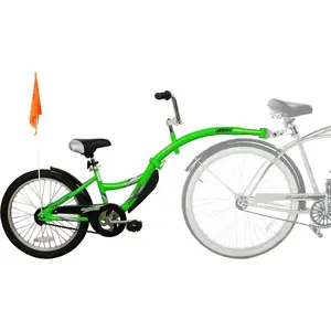 Bērnu piekabe velosipēdam WeeRide Co-Pilot zaļa — vienvietīga piekabe ar drošības jostu