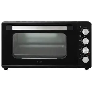 Мини-печь Adler AD 6030 — 30 л / 1500 Вт, механический таймер, вертел, 230°C, отдельно стоящая, чёрная
