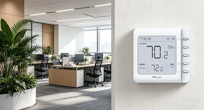 Bezvadu termostats Milesight WT201-868M — temperatūras