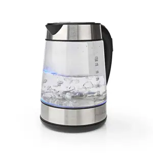 Electric kettle Nedis KAWK320EGS 1.7 L 2200 W Stainless steel Transparent