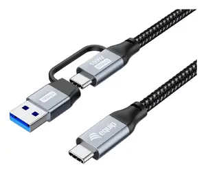 Equip 128431 USB kabelis USB 3.2 Gen 2x2 USB A/USB C uz USB C 1 m 20 Gbit/s 100 W melns