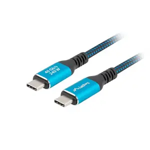 USB-C cable LANBERG CA-CMCM-44CU-0005-BK 0.5 m — USB4 Gen 2x2, 40 Gbit/s, 240W, black
