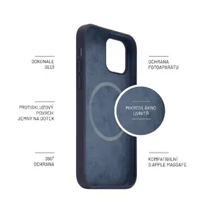 Protective smartphone pouch FIXED MagFlow for Apple iPhone 12 — blue
