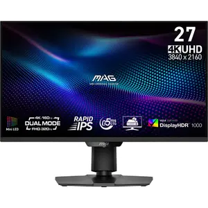 MSI MAG 274UPDF E16M Datora Monitors 27 Collas 4K Ultra HD Rapid IPS LED Melns 160Hz 0.5ms VESA Stiprinājums Augstuma Regulēšana