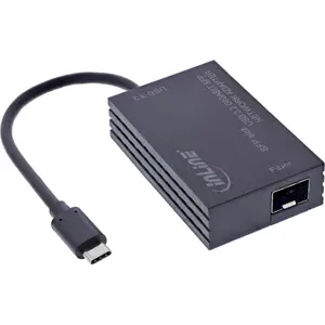 Сетевая карта InLine 66659M оптоволоконная проводная USB Type-C 1000 Мбит/с черная