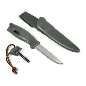 Camping knife FireKnife by OEM, model 480127, sage green — folding outdoor utility knife