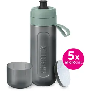 Ūdens filtrējoša pudele BRITA Active pasteļzaļa 600 ml ar 5 BRITA MicroDisc filtriem (modelis 1059301)