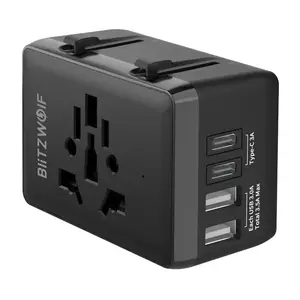 Путевой адаптер BlitzWolf BW-TA1 4-в-1 с 2× USB PD 20W