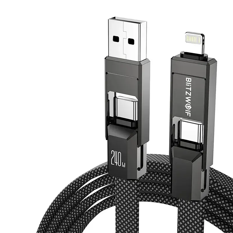 BlitzWolf BW-HDC7 кабель 4-в-1 USB-C Lightning Photo 2