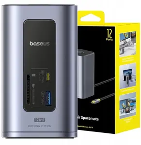 Docking Station Baseus NU1 Air 1in12 USB-C 2×HDMI RJ45 — multiport hub for laptop connectivity